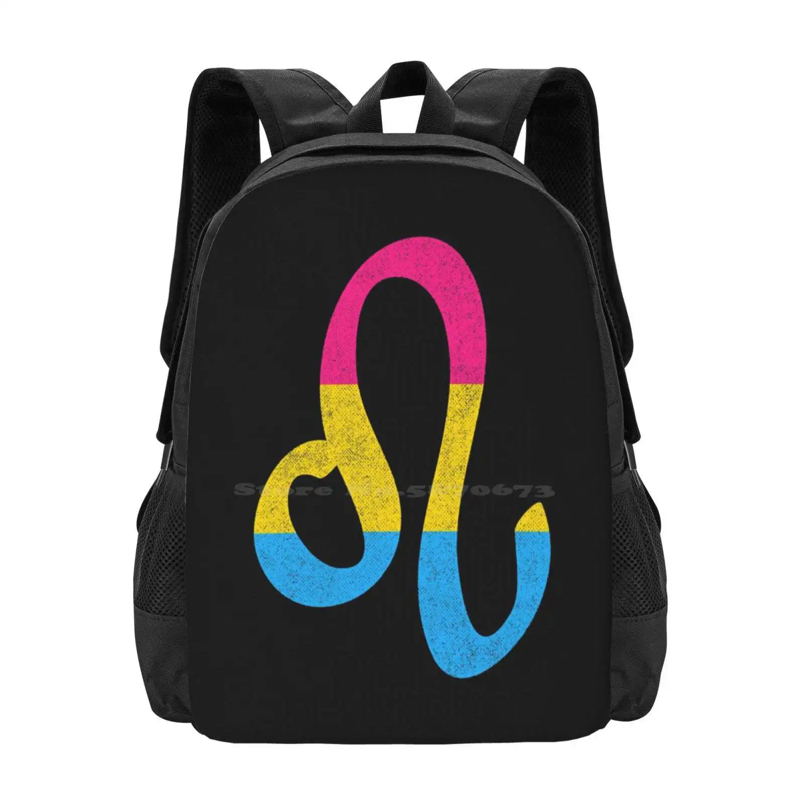 Pansexual Leo Pride Flag Zodiac Sign Large Capacity School Backpack Laptop Bags Pansexual Pride Leo Pan Pride Leo Pan Pride