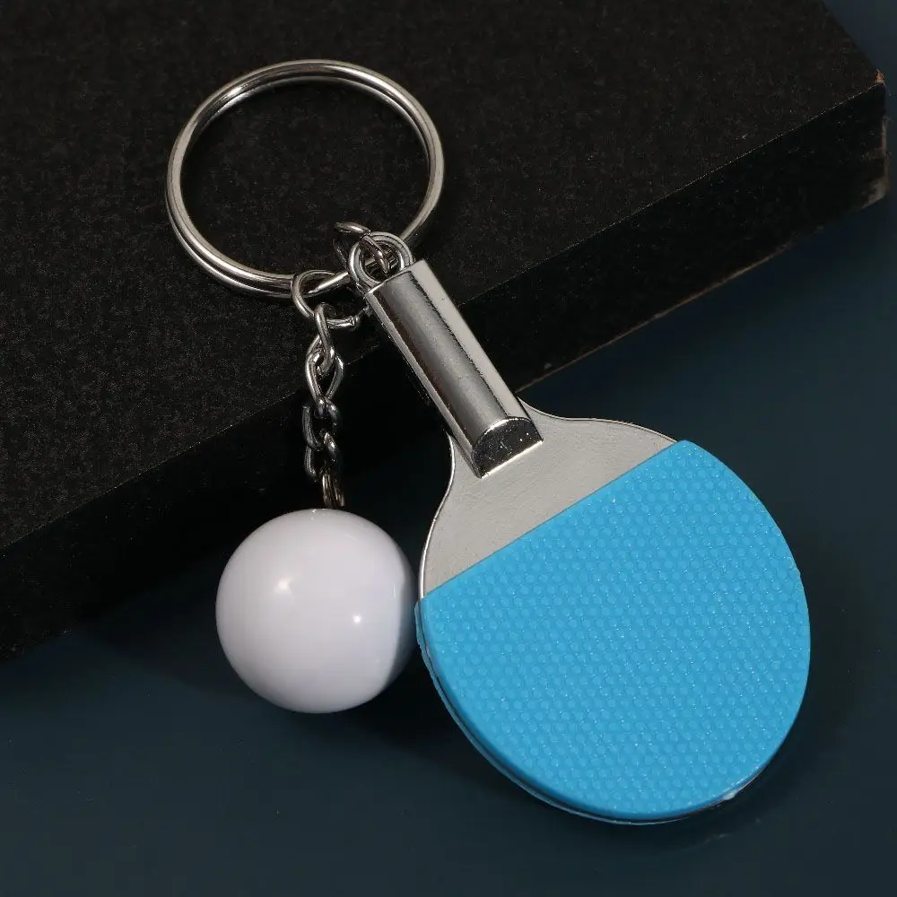 7 Color Tennis Ball Pendant Badminton Table Tennis Keychain Ping Pong Key Ring Table Tennis Racket Sports Keyring DIY