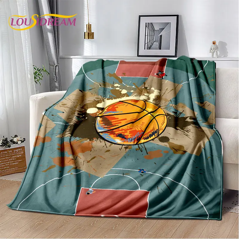 Basketball Art Cartoon Soft Plush Blanket,Flannel Blanket Throw Blanket for Living Room Bedroom Bed Sofa Picnic Cover Bettdecke