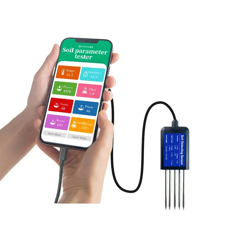 Gemho Factory Mobiltelefon USB Typ-C-Ausgang 8 IN1 Integrierter Boden-NPK-Tester PH NPK Bodenprüfsensor