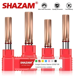 SHAZAM 1.0mm-12mm 50~80 Long HRC55 Tungsten Steel Carbide Nano Coating Straight Groove Reamers For CNC Machining Reamer Tools