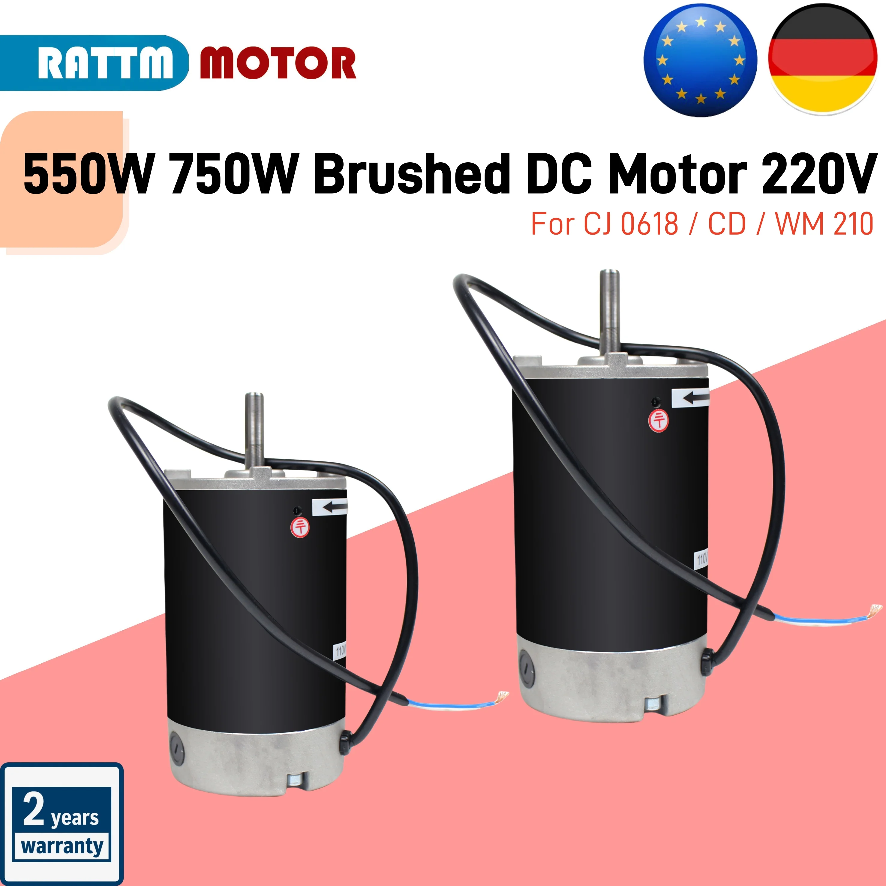 【Stock UE】 Motore DC spazzolato 550W 750W 220V per CJ 0618 / CD / WM 210 Mini tornio Accessori motore Grande torsione Basso rumore Stabile