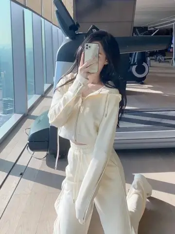 스포츠 세트 2024년 봄 코튼 루즈핏 트렌디 우아한 세트 운동복 세트 운동복 캐주얼 트렌디 우아한 세트