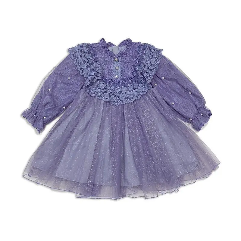 تنورة الأميرة الجديدة من الدانتيل لربيع 2025 للفتيات، الطبعة الكورية، فستان على الطراز الغربي، ملابس أطفال، ملابس عصرية من الجيل #5