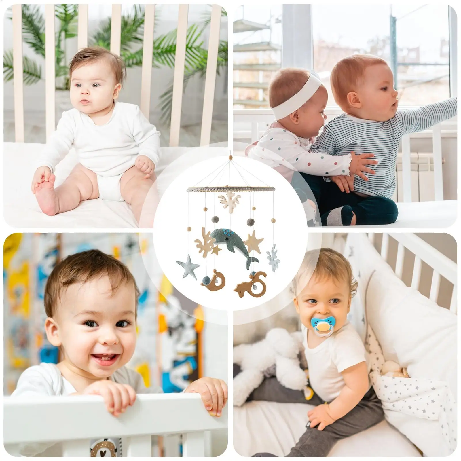 Baby Crib Bell Mobile Cute Rattles Toy Wind Chime For Nursery Decor Boys Girls Childrens Room Bedroom Play Wall Birthday Gifts