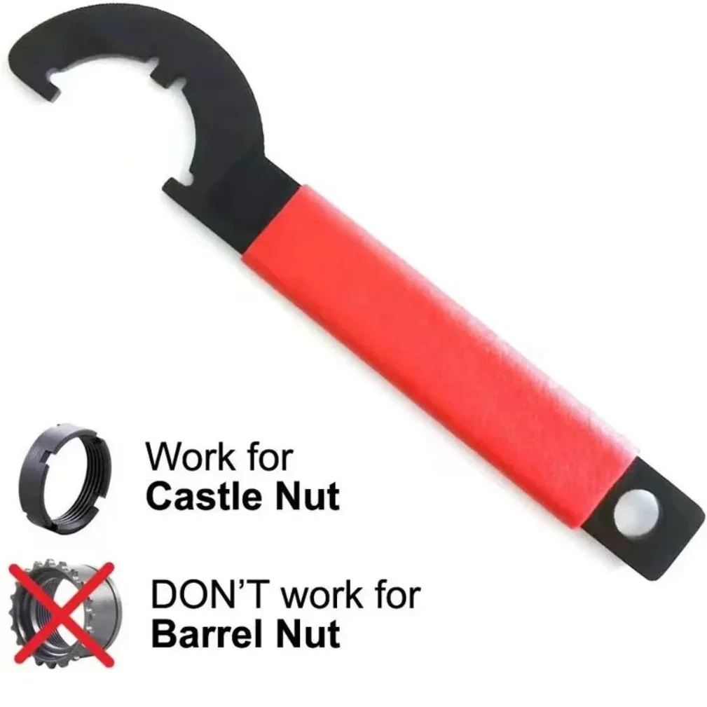 

Survival Nut Wrench Adjustable Castle Nut Wrench Locknut and Reinstall High-carbon Steel Accessories for Bicycles Pipelines