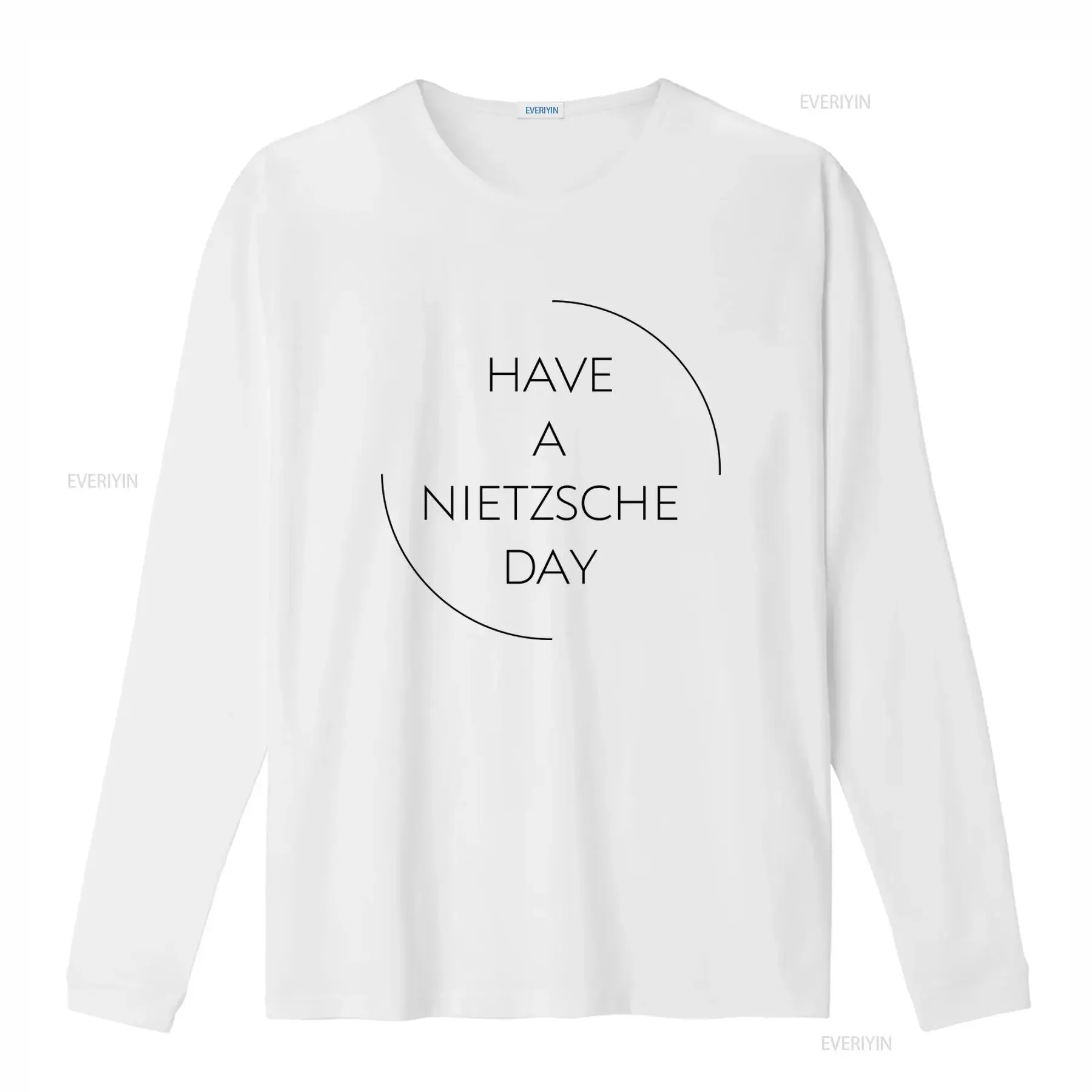 Have A Nietzsche Day Print White T Shirt Casual Fashion vintage Washed Soft Comfortable Top For Everyday Wear Breathable