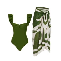 Maillot de bain une pièce avec jupe, rétro, nœud papillon, monokini, cover-up, tenue de plage, pour les vacances, nouvelle mode 2023