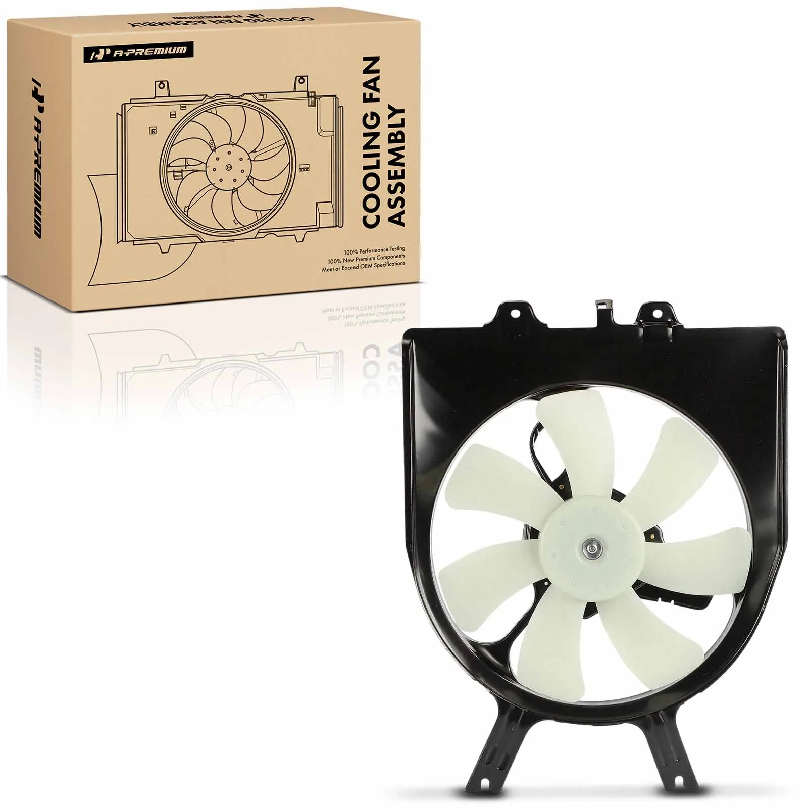 A-Premium Right A/C Condenser Cooling Fan with Shroud Assembly for Honda Odyssey 2005-2010