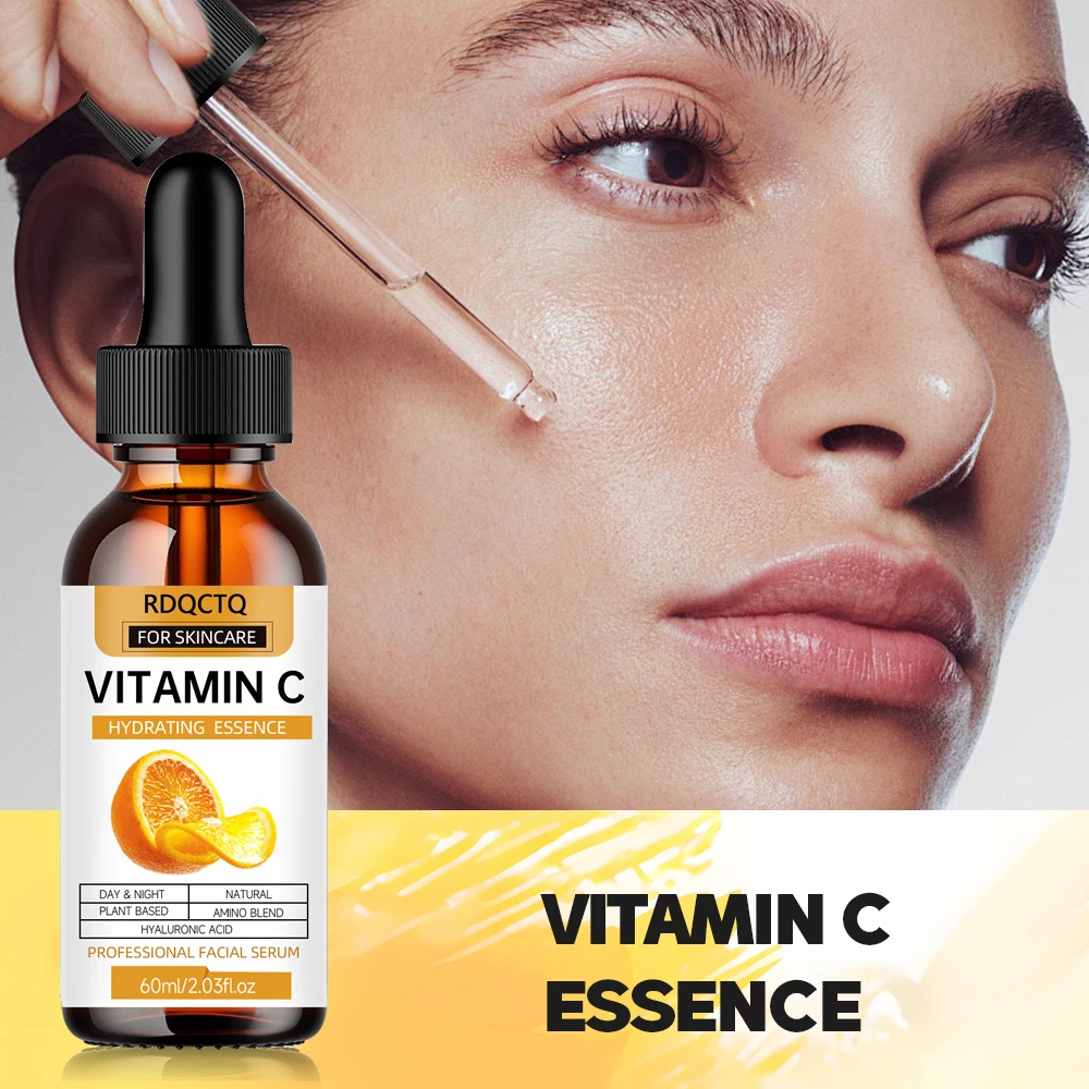 Vitamin C Facial Serum - Hydrating Face Essence with Hyaluronic Acid & Amino Acid Complex - Plant Extract Formula for Day Night