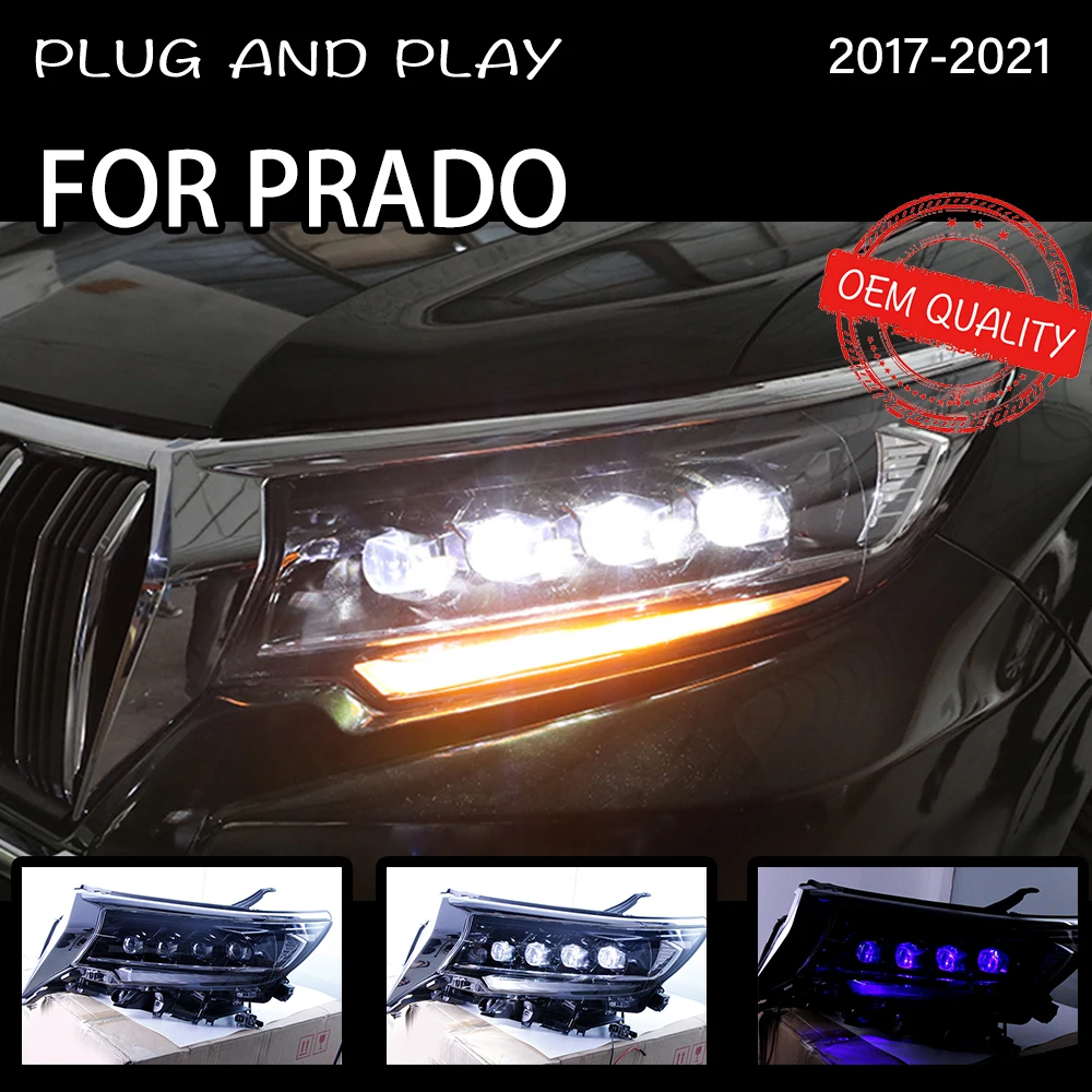 Headlight For Prado LC200 2017-2021 Car автомобильные товары LED DRL Hella 5 Xenon Len Hid H7 Prado LC200 Car Accessories