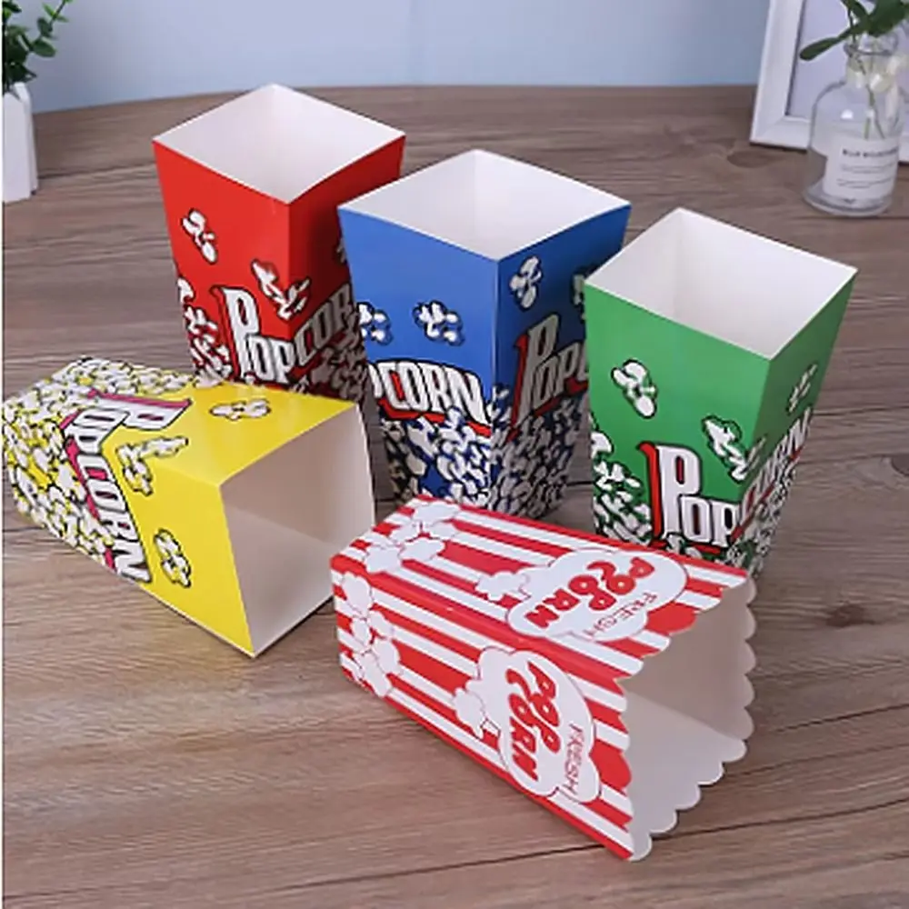 Set De 54 Cajas De Palomitas Pequeñas – 3 Colores Y Diseños (Rayas, Lunares, Ondas) Para Fiestas, Bodas Y Noches De Cine