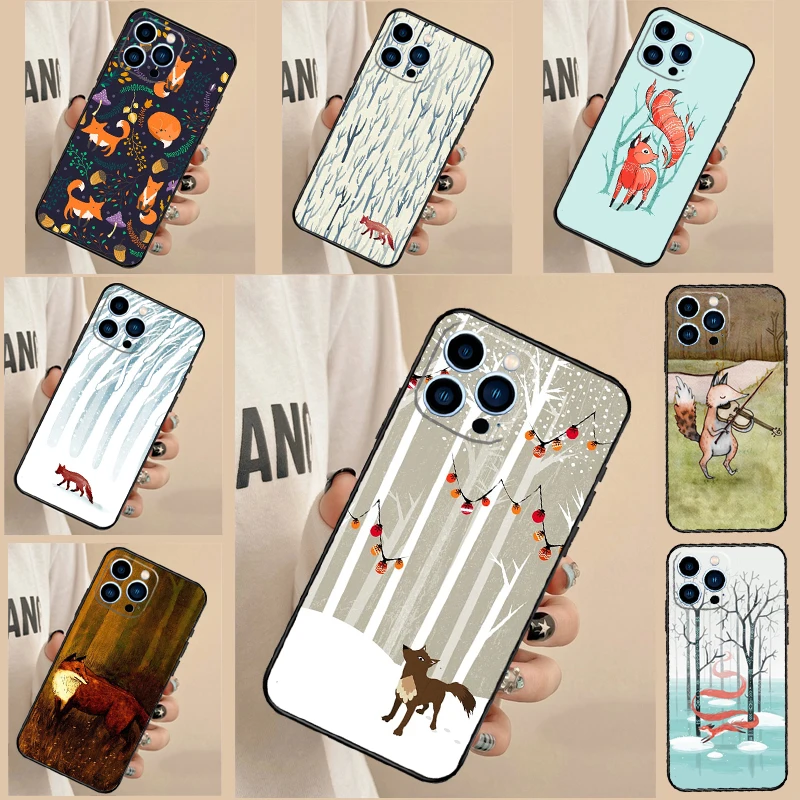الشتاء الثعلب الثعلب قضية الهاتف آيفون 17 الهواء 16 15 14 13 11 12 برو ماكس 13 12 mini 15 16 زائد 16e غطاء فوندا #1