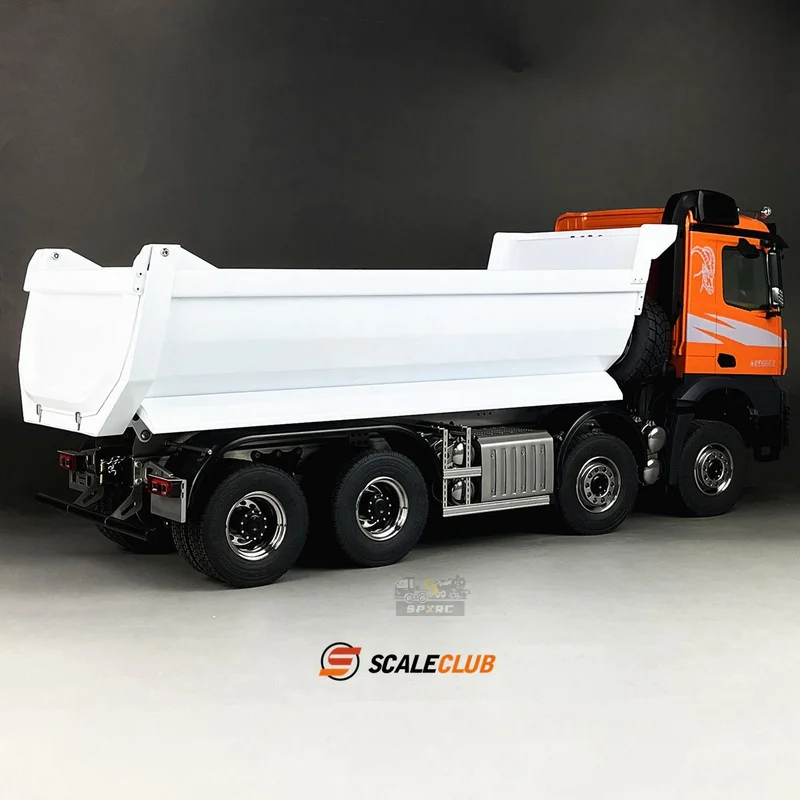 Scaleclub Modello 1/14 Per Mercedes-Benz 8x8 Testa di Fango One-Way Dump Muck Truck RTR Per Tamiya Rc Trailer ribaltabile