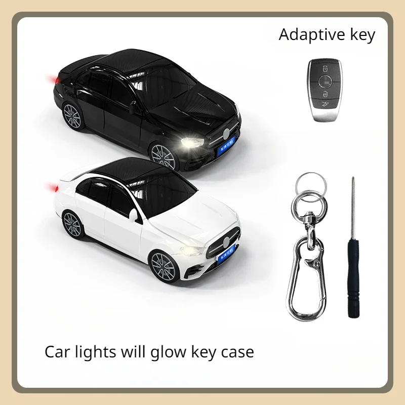 For Mercedes-Benz E-Class key Cover Car model box Remote Control Set Key Chain Accessories Mercedes-Benz A C B surprise gift