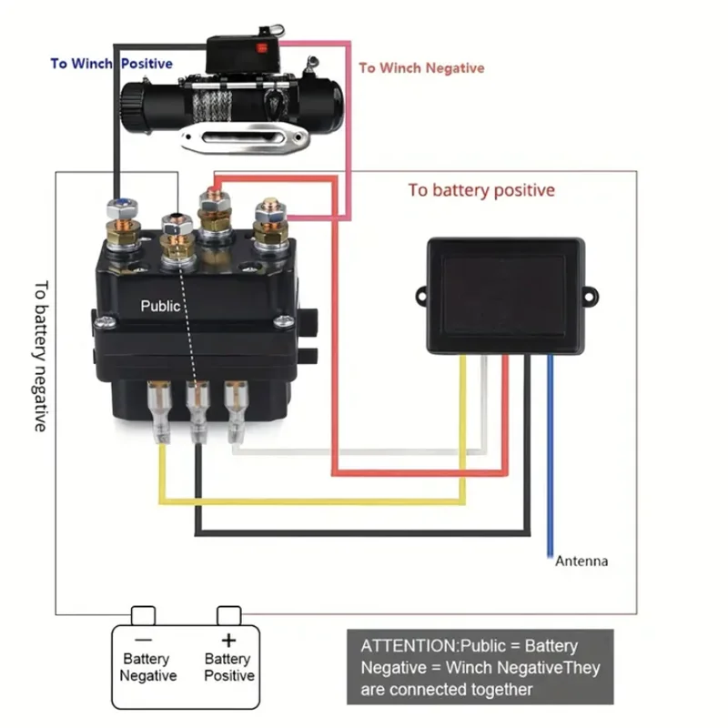 12V-24V Red Winch Wireless Remote Control Controller Set Kit For ATV Synthetic Winch Load Capacity Electric Winch Kit