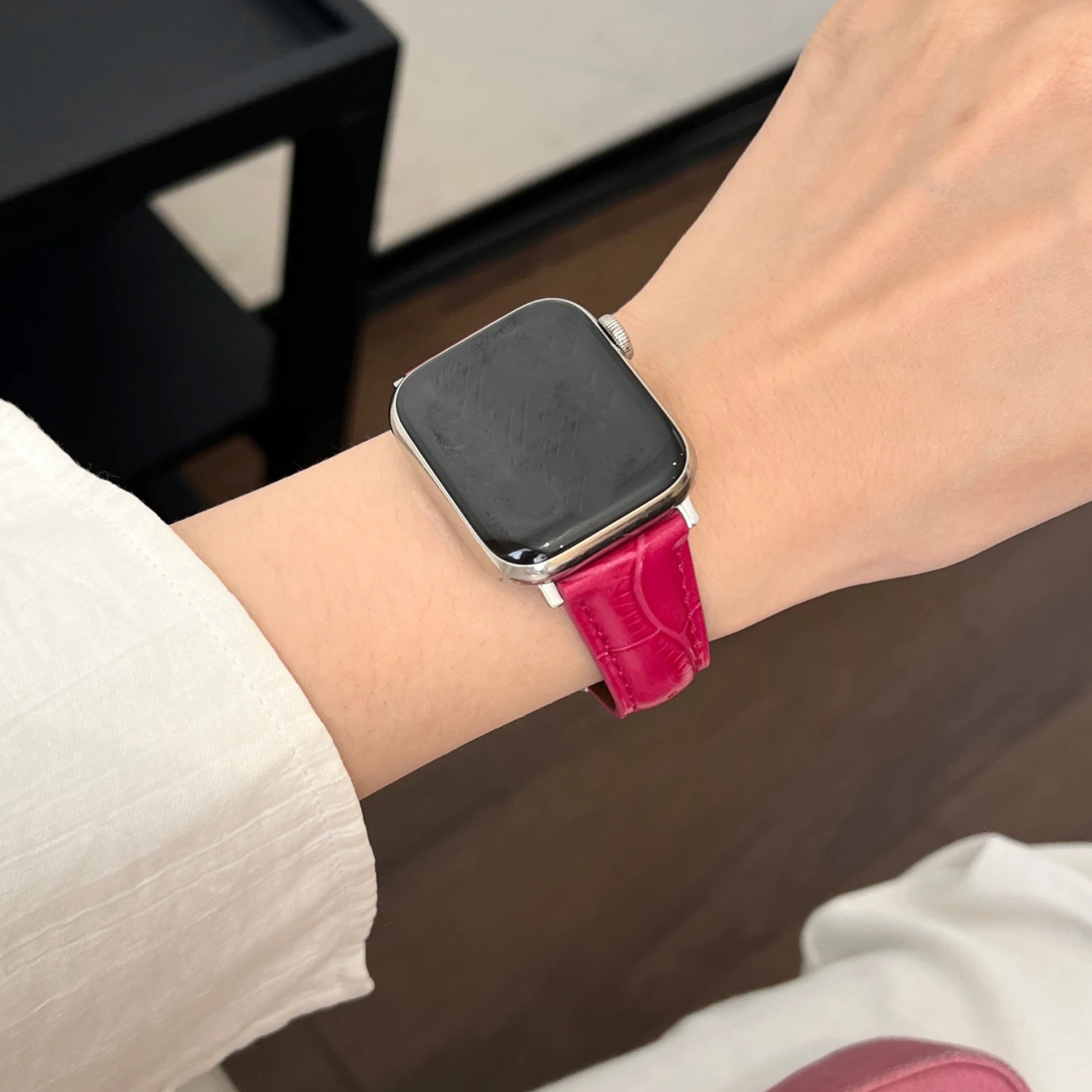 Luksusowy pasek modowy do paska do Apple Watch 49mm Ultra 45mm 42mm 38mm pasek z metalową klamrą pasek IWatch Series 9SE87 — zdjęcie produktu 4