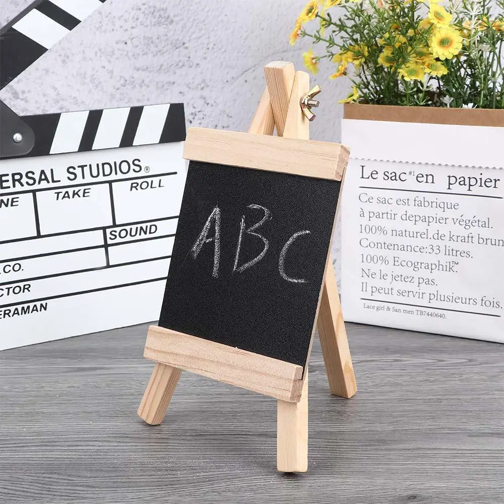 Memo Mini Writing Desktop Message Collapsible Chalk Chalkboard Blackboard Pine Wood Easel Wooden Boards