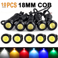 2/10 PCS Car Signal Lgihts Fog Eagle Eye Led Bulbs 12V COB 18MM White Yellow Red DRL Trunk Camper Backup Marker Reverse Lamps