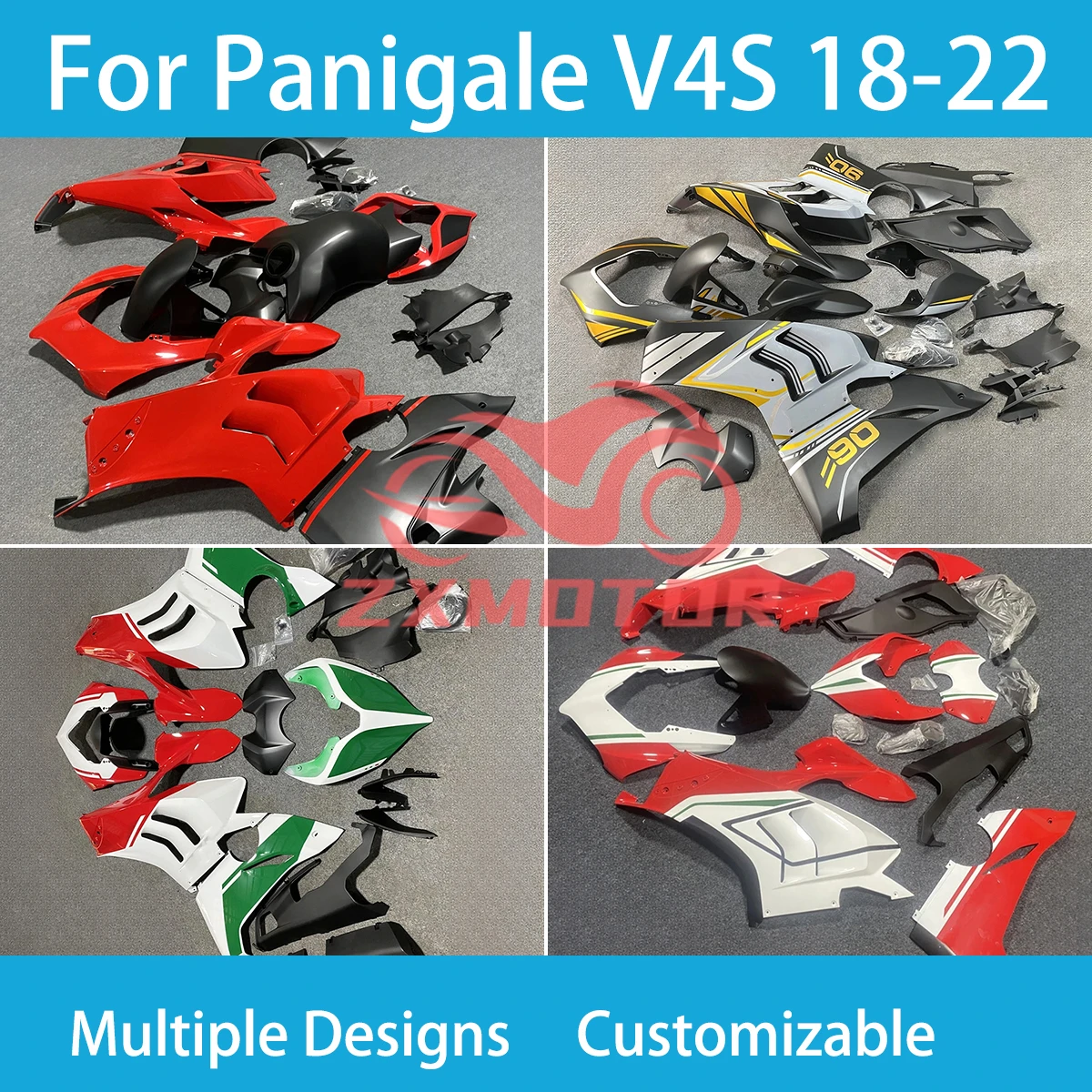 V4 2018-2022 ABS Fairings for DUCATI Panigale V4S 18 19 20 21 22 Motorcycle Racing Customized High Quality Fairing Kit New