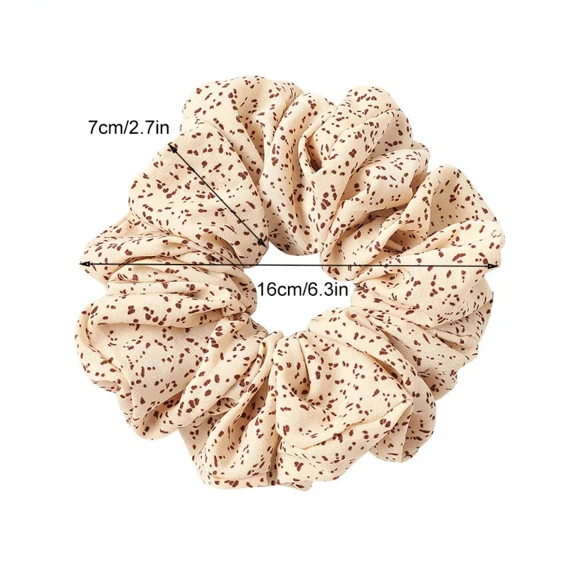 Ins New Scrunchies Hair Tie Elastic  Band Floral Ponytail Holder Spot Leopard Big Srunchies Women  Headdress Accessories