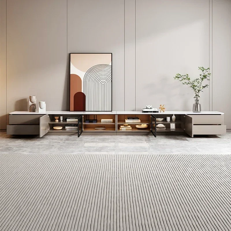 حامل تلفاز لغرفة المعيشة الجمالية، شاشة مركز الترفيه، خزانة تلفزيون إيطالية حديثة، مجلة فاخرة، أثاث منزلي من Muebles