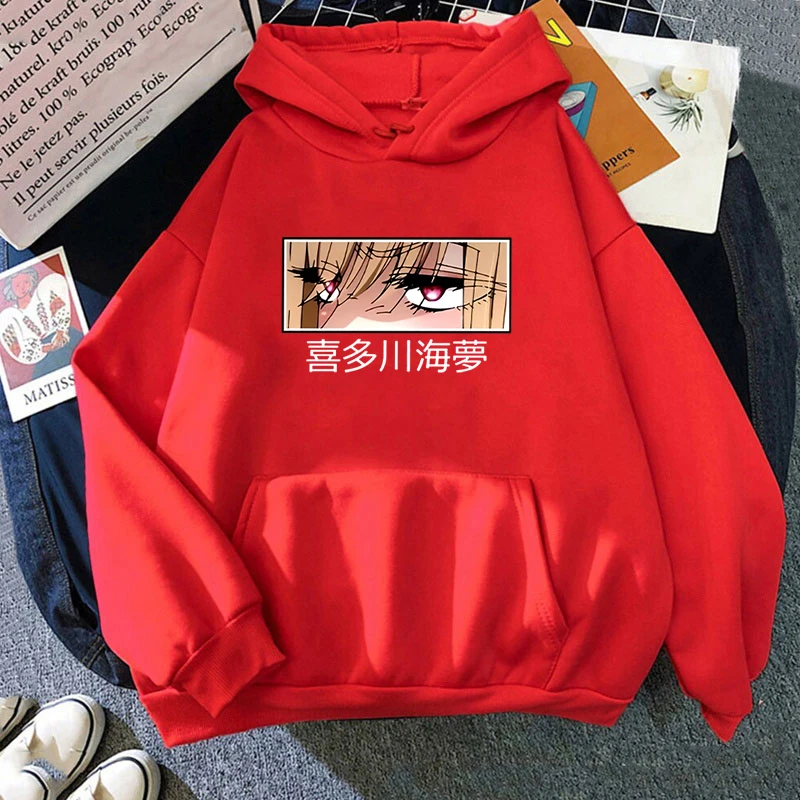 2023 neue Herbst Und Winter Mode Langarm Lustige Anime Kitagawa Marin Auge Gedruckt Hoodies Frauen Sweatshirt Casual