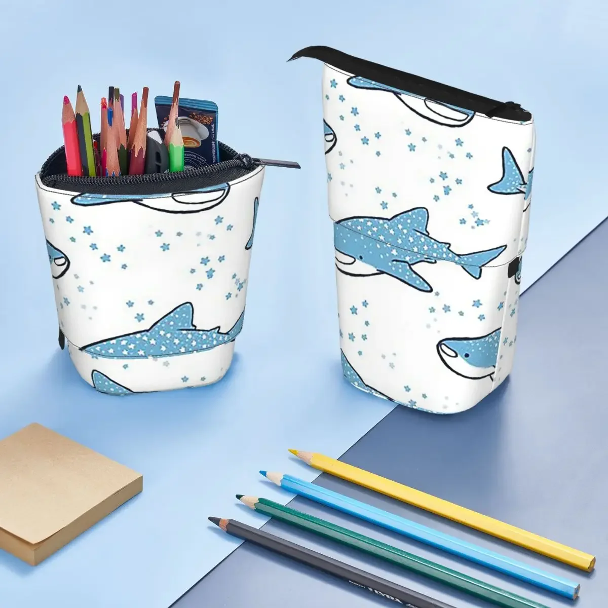 

Starry Whale Sharks Reversible Pencil Case for Boy Girl Gifts Pen Box Pencil Bag Stationery Supplies Pen Holder Bag
