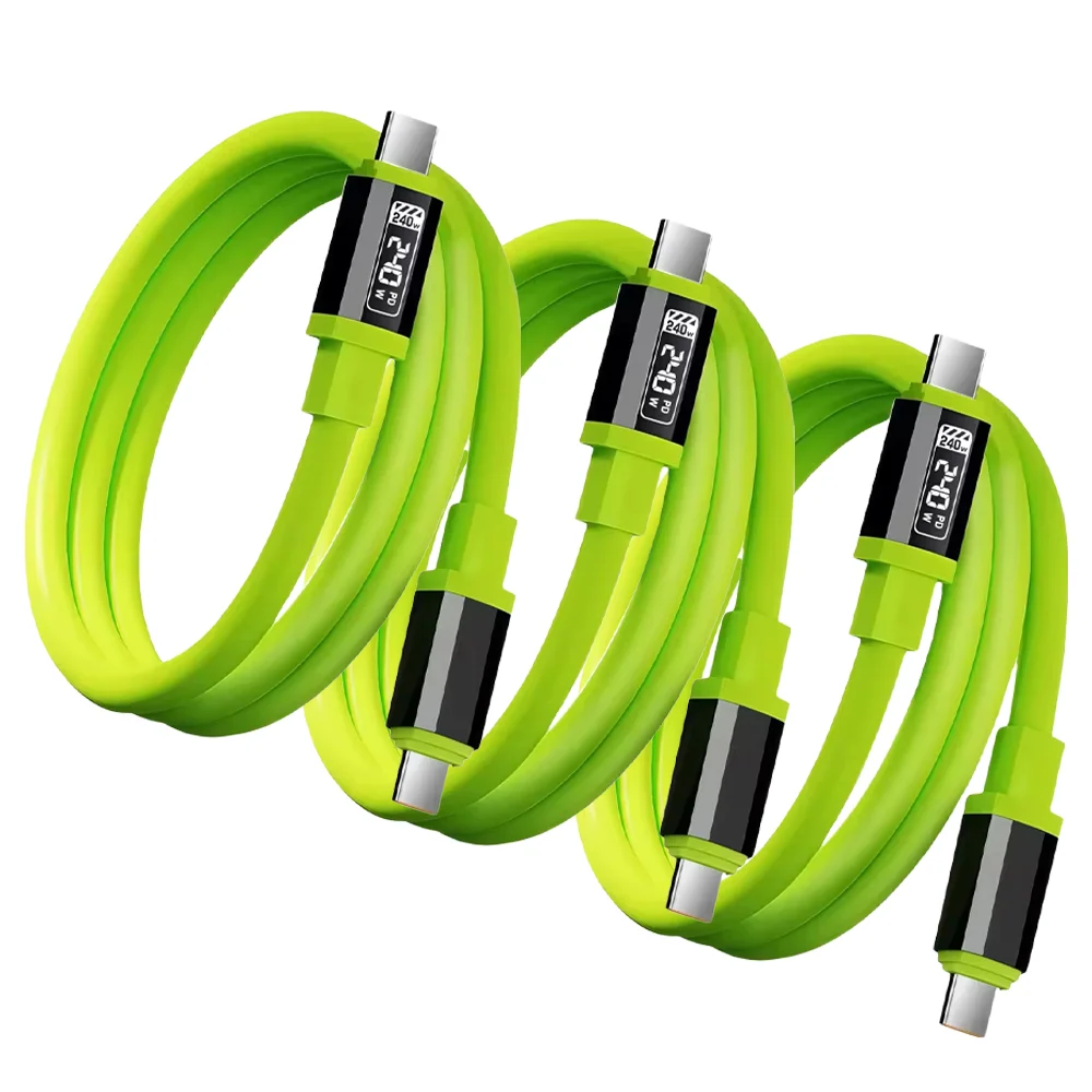 NNBILI 1/3 szt. Kabel USB-C 240W do szybkiego ładowania telefonu, kabel do przesyłania danych, kompatybilny z iPhone 18, 17, Huawei, kabel USB-C do USB-C, szybkie ładowanie. — 2