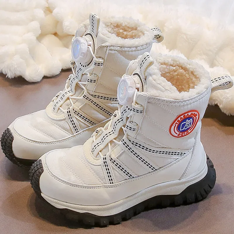 Kids Winter Snow Boots Girls and Boys Warm Shoes Plush NON-slip Sole Good Quality Size 27-39# From 4 To 9Y 8899