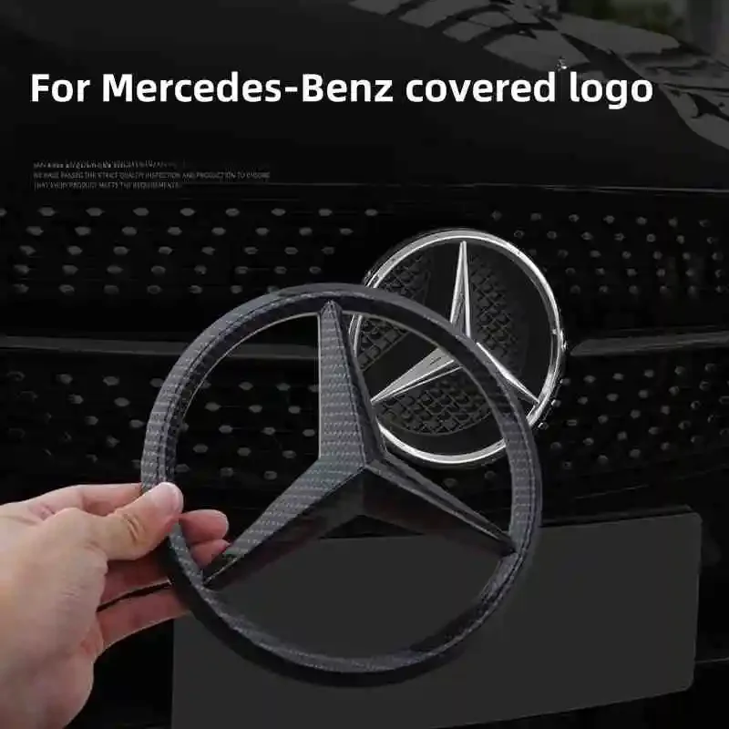 

18.8cm ABS Car Front Grille Large Badge Decal for Mercedes Benz AMG A C E GLA GLB GLS GLE GLB class Cover Decoration Accessories