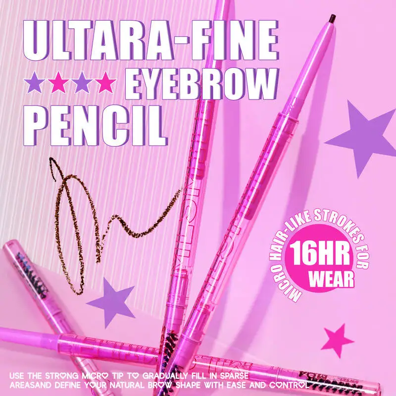 ดินสอเขียนคิ้ว MLSMILE 4 สี กันน้ำ กันเหงื่อ ดินสอเขียนคิ้วสองหัว ติดทนนาน ดีไซน์ธรรมชาติ สำหรับผู้หญิง รุ่นใหม่ปี 2025