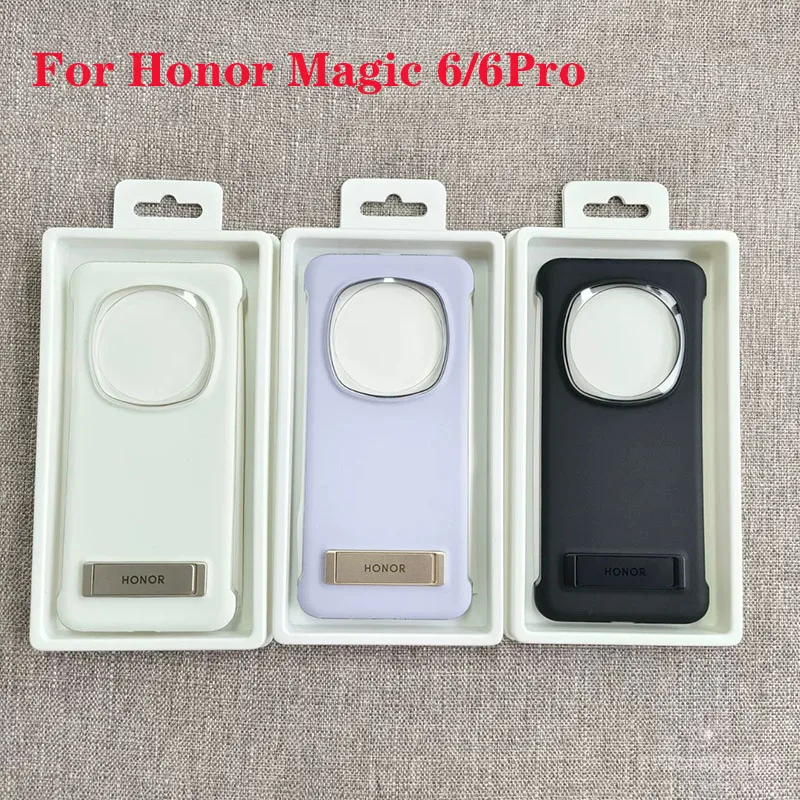

100% новый чехол-кронштейн из искусственной кожи Honor Magic 6/6Pro 5G, противоударная задняя крышка для Magic6 Pro Premium Protect Shell с подставкой
