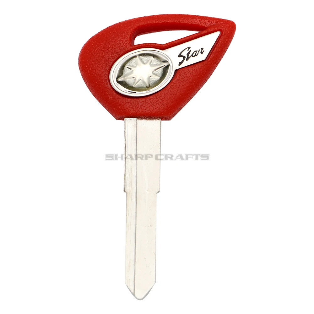 Black / Red Motorcycle Blank Key Uncut Blade For YAMAHA Dragstar V-Star DS400 DS650 XVS400 XVS650 XV1900 XVS1300 XVS950 view 4