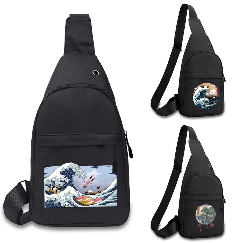 

2025 New Chest Pack Outdoor Storage Wave Series Men Sports Running Crossbody Bag Fashion Fitness Yoga Chest Bag