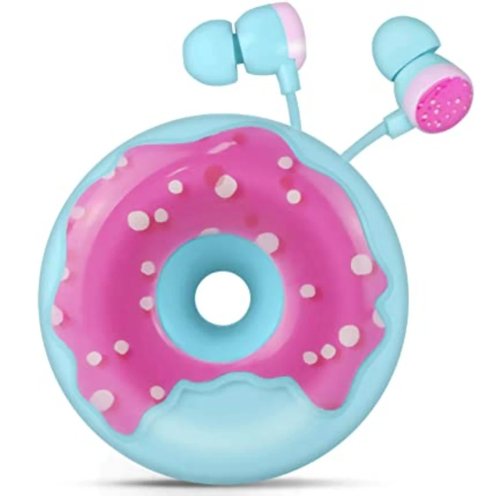 Donut หูฟังสำหรับเด็กหูฟังน่ารักเฮดโฟนแบบเสียบหูสายหูฟังโดนัท Macaron วันเกิดของขวัญน่ารักหูฟังเก็บกรณี