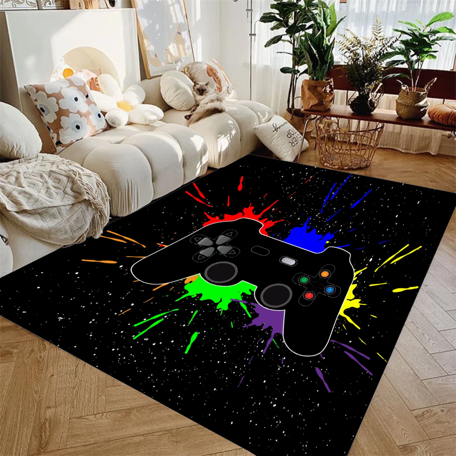 

1pc Carpet Space Gamepad Astronaut 3D Print Living Room Bedroom Decoration Non-slip Mat Surface Soft Oversized Carpet ﻿for Gift