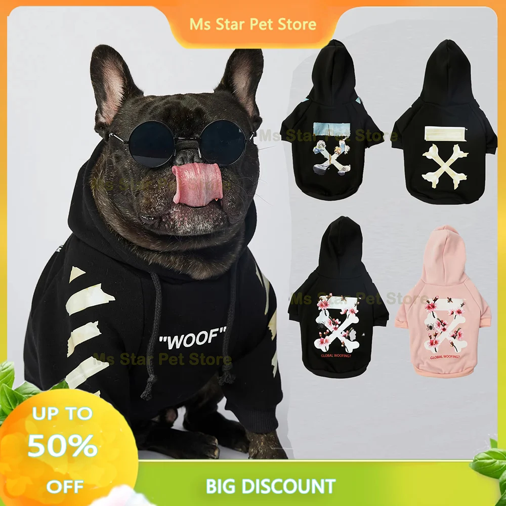 

Autumn Winter Pet Dogs Clothes Fashion Dogs Hoodies Fleece Warm Cotton French Bulldog For Small Medium Large Dog Clothing Jacket