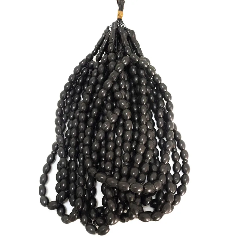18 inches 10x15mm Black Natural Coral Beaded Prayer Necklace