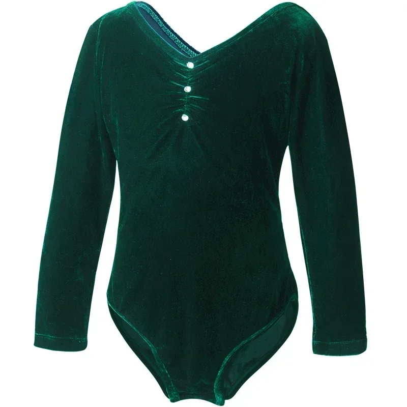 Maillot de Ballet para Niñas, Manga Larga, Otoño Invierno, Terciopelo, Traje de Ballet, Ropa de Baile Negra para Niñas