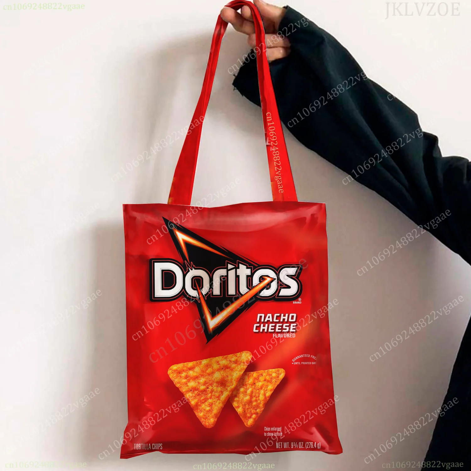 Bolso de mano de lona con patatas fritas divertidas, bolso de compras, bolso de hombro, almacenamiento, embalaje de regalo, bolso de lona artístico ecológico