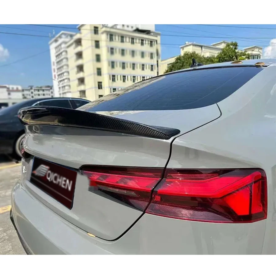 

For Audi A4 A4L B8 B8.5 B9 B10 Carbon Fiber Tail fins Rear Trunk Spoiler Guide Wing Rear Wing Diverter Car Accessories Body Kit