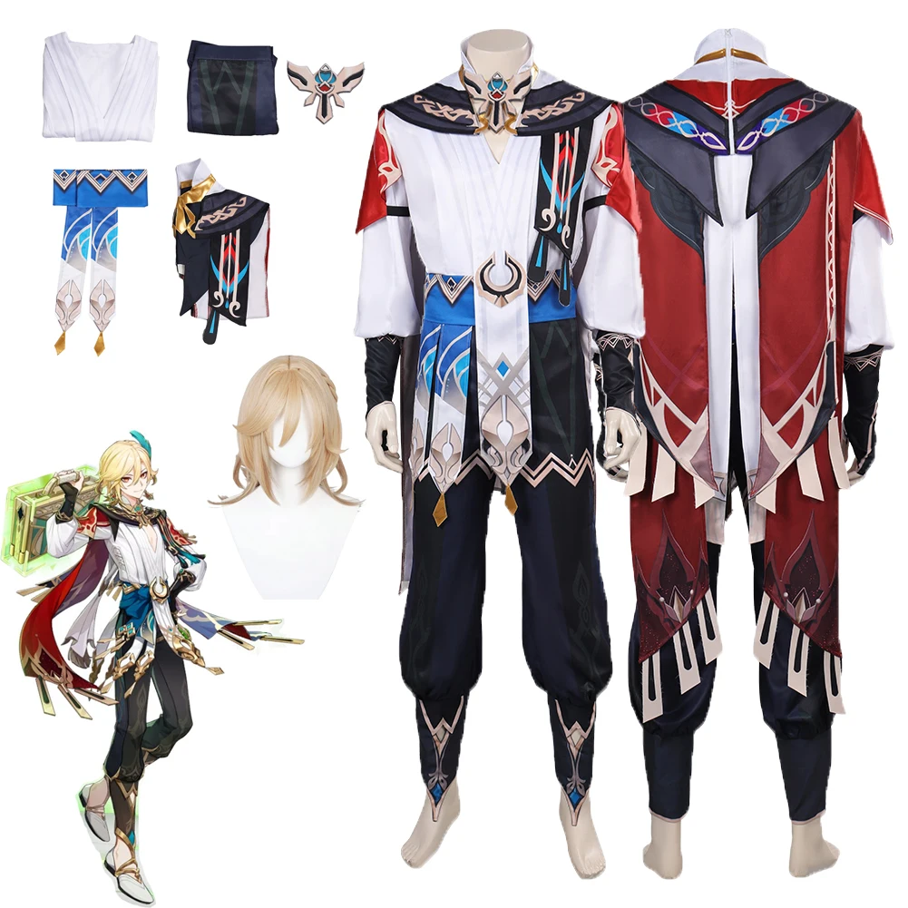 

Game Genshin Impact Cos Kaveh Cosplay Costume Outfits Fantasy Tops Pants Accessories Halloween Carnival Suit For Male Roleplay