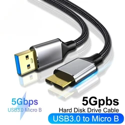 USB3.0 Type A  to Micro B External Hard Drive Disk Cable 5Gbps Fast Data Sync Cord Micro B USB3.0 HDD Cable for Samsung Toshiba