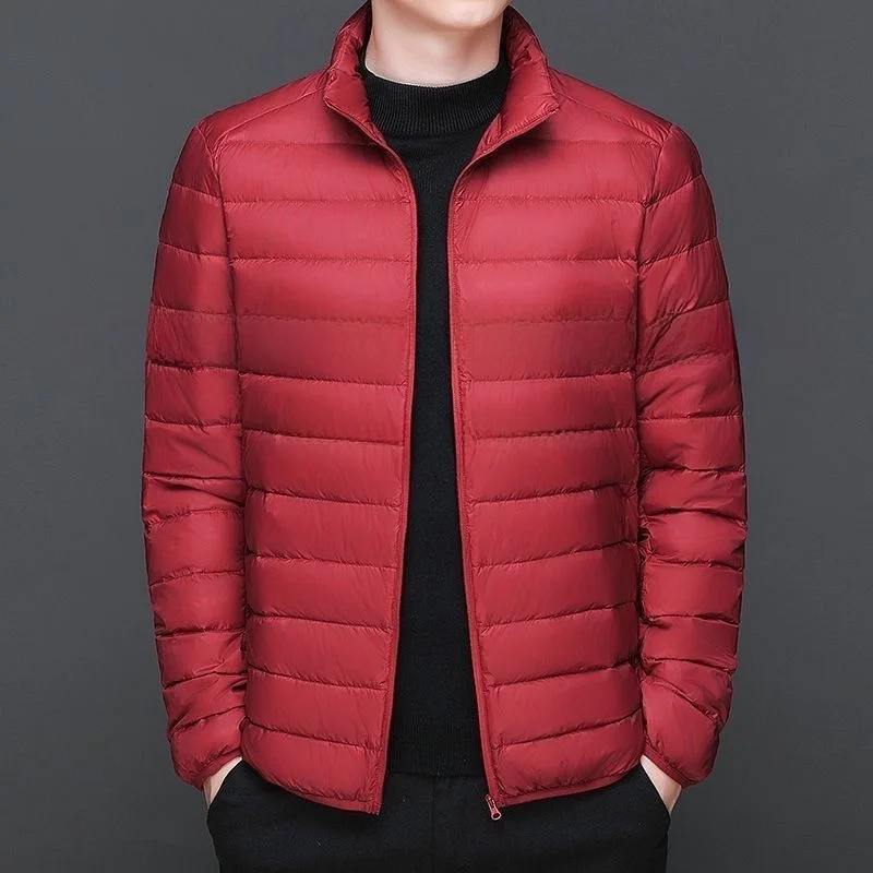 

Красная легкая хлопковая куртка с капюшоном, спортивная молодежная повседневная короткая куртка на молнии, однотонная, осенне-зимняя мужская хлопковая куртка