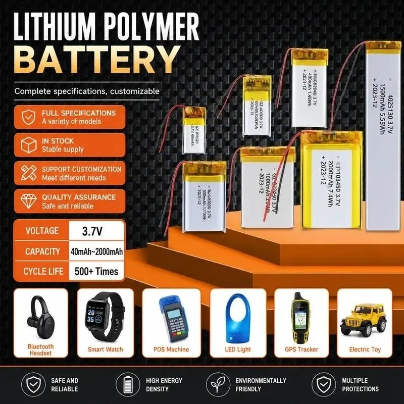 [New] 100pcs for 301020 301230 303030 303035 303040 350926 Polymer Lithium Battery 3.7V Li-ion Cell for DIY Electronics