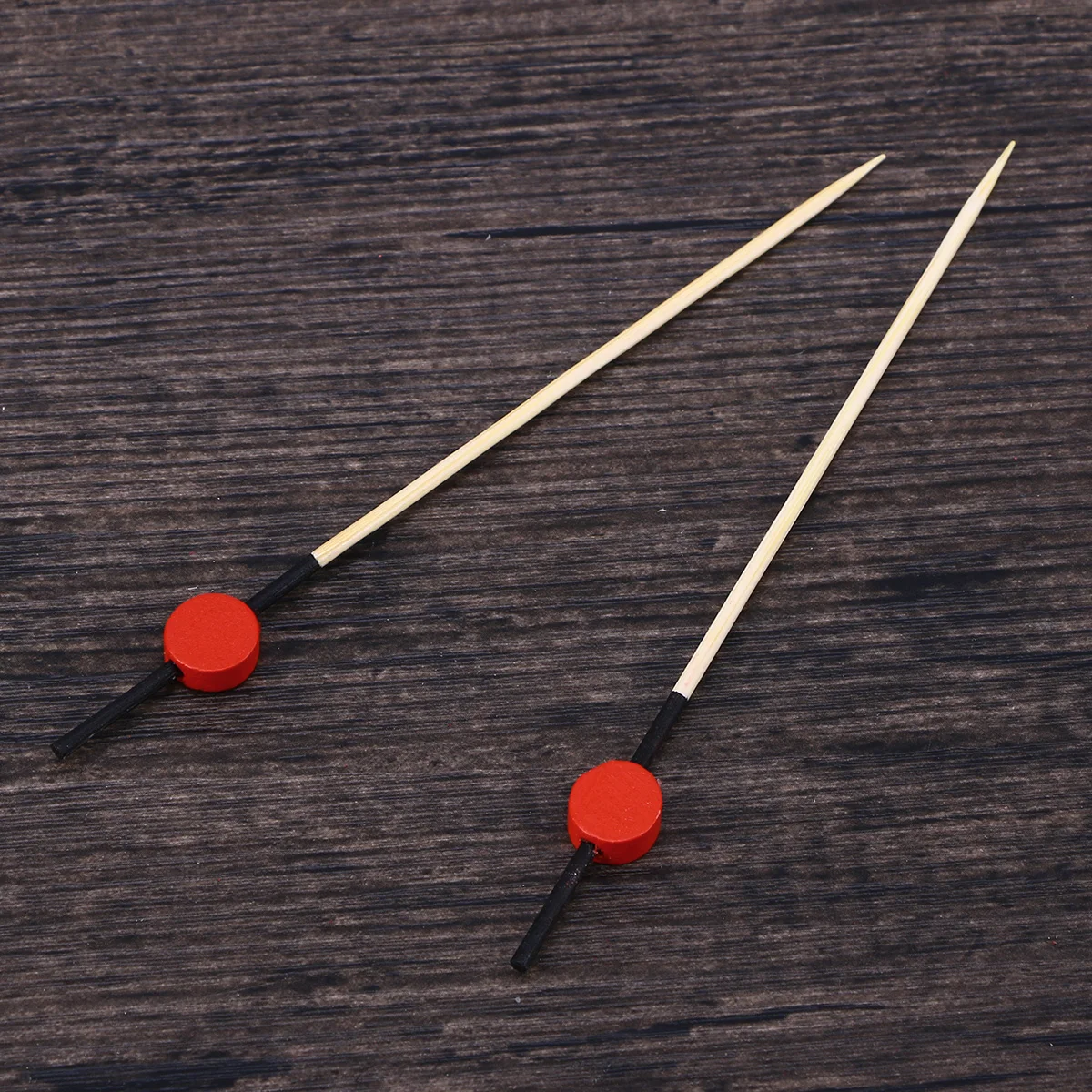 

200 pcs 12Cm Cocktail Picks Creative Handmade Bamboo Fruit Picks Flat Beads Appetizer Party Supplies Bar Tools For Finger Food