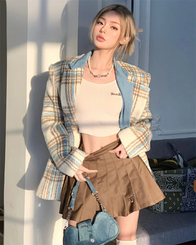 

Checkered Suit Jacket For Women In Autumn 2023 New Design Sense Casual And Versatile Fashionable And High-end Commuting P215