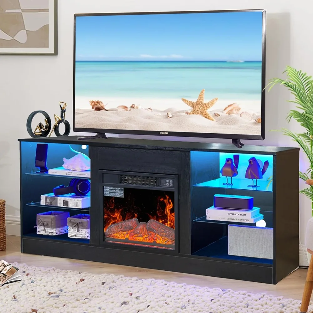 Fireplace TV Stand with LED Lights,Entertainment Center for TVs UP to 65