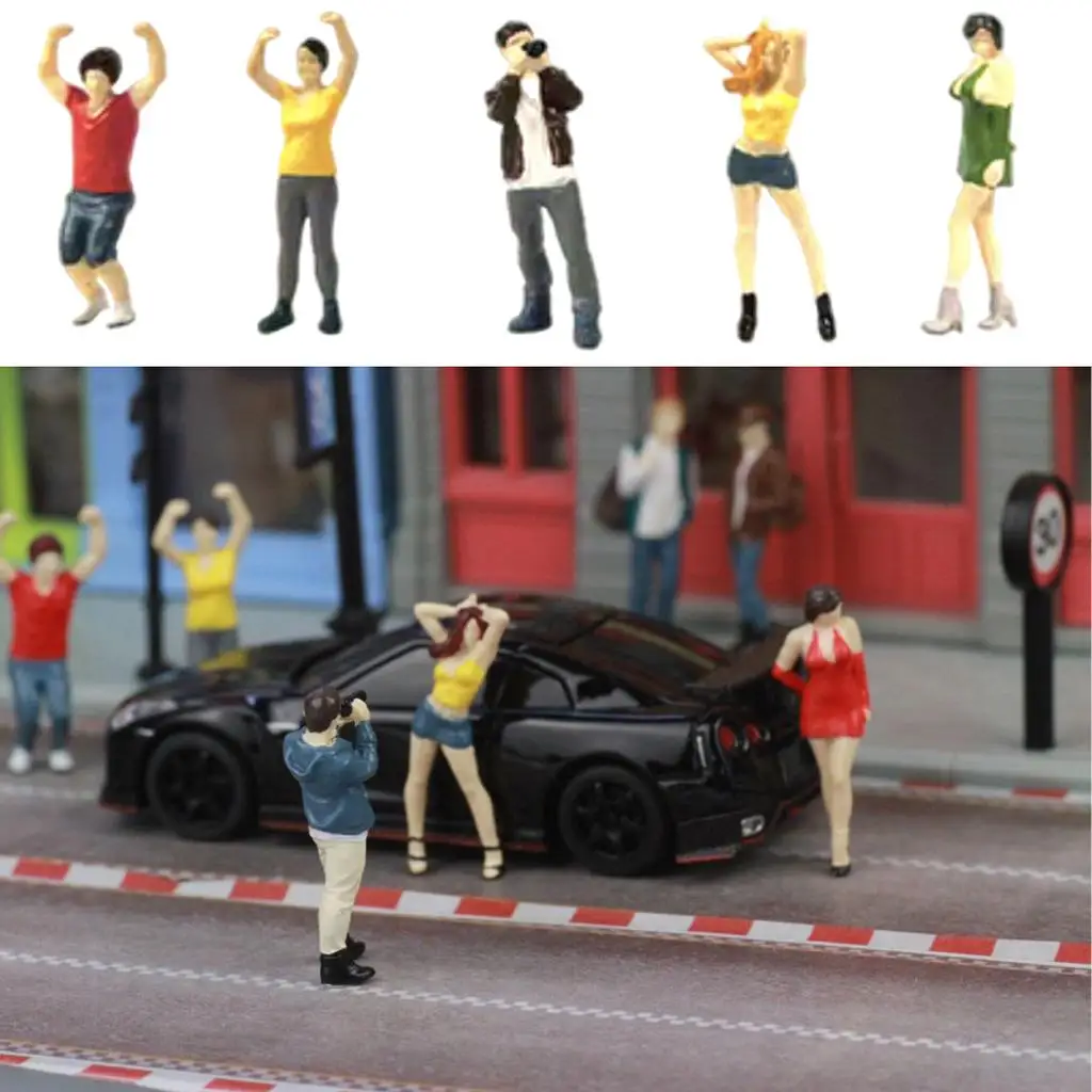 

1/64 S Scale Painted Tiny People Character Building Diorama Building Table Accessory